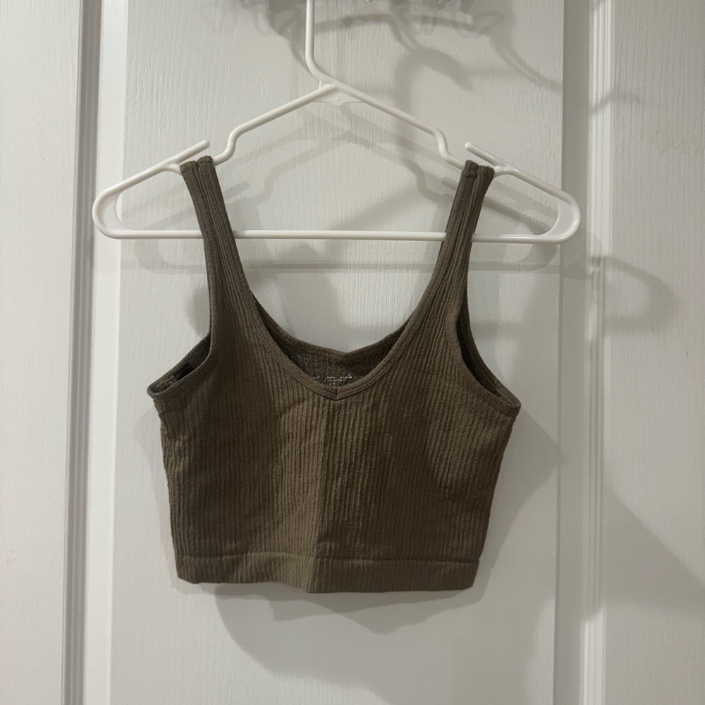 Ribbed Green Tank Top